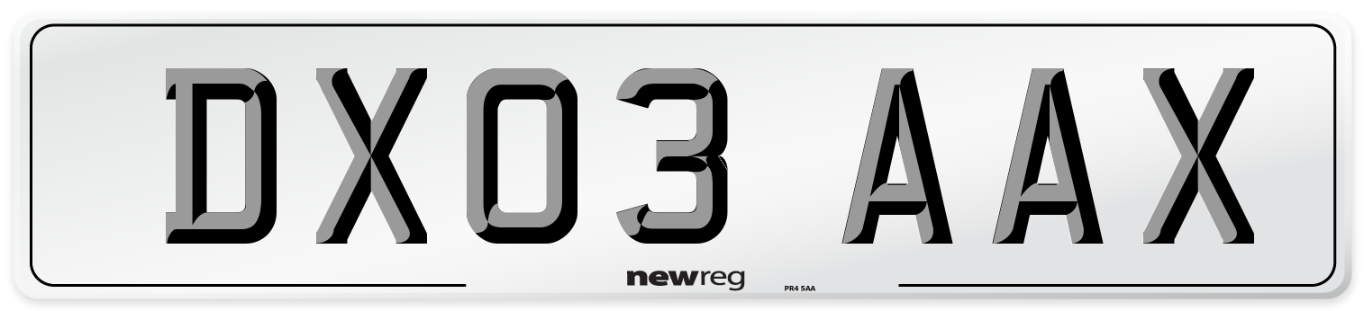 DX03 AAX Number Plate from New Reg